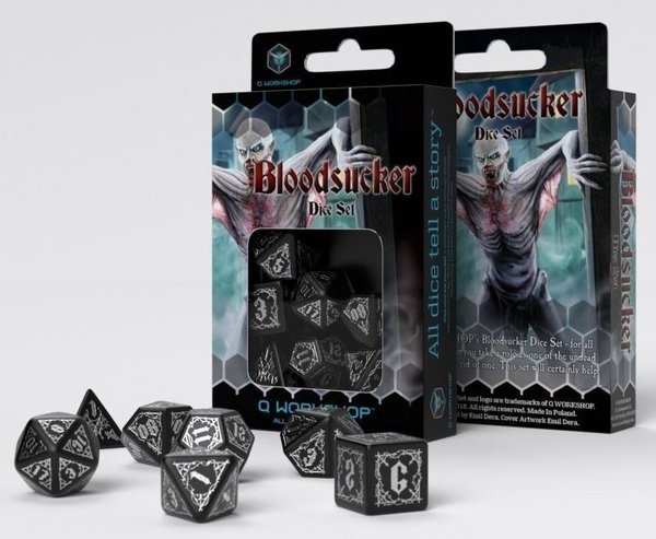 Bloodsucker Black & Silver Dice Set