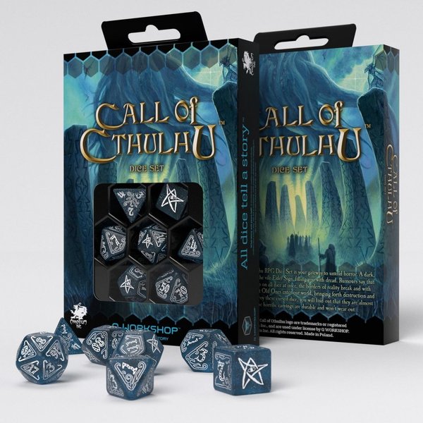 Call of Cthulhu Abyssal/White Dice Set