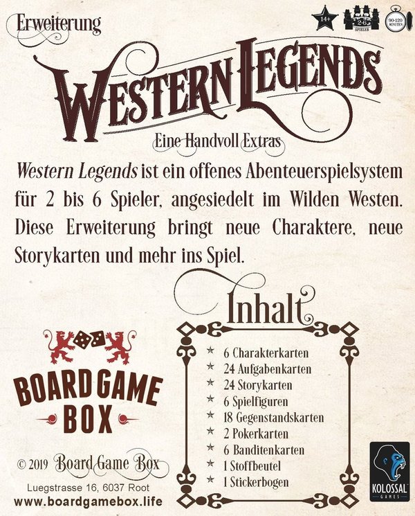 Western Legends: Eine Handvoll Extras & Der Gute, der Böse und der Schöne (Erw.)