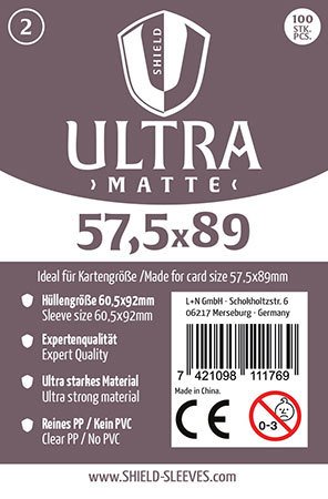 Shield Ultra Matte Sleeves (57,5x89mm)