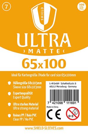 Shield Ultra Matte Sleeves (65x100mm)