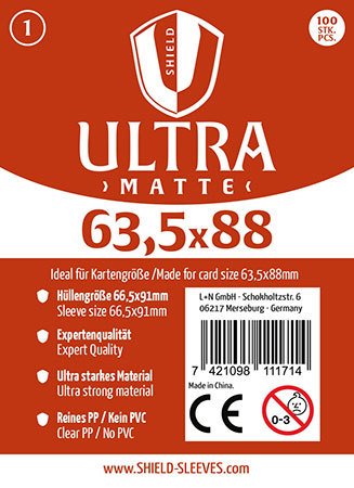 Shield Ultra Matte Sleeves (63.5x88mm)